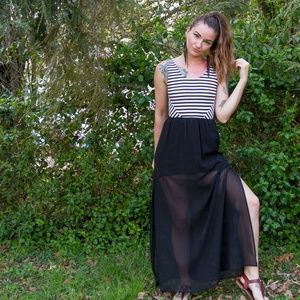 H&M Black & White Maxi Dress